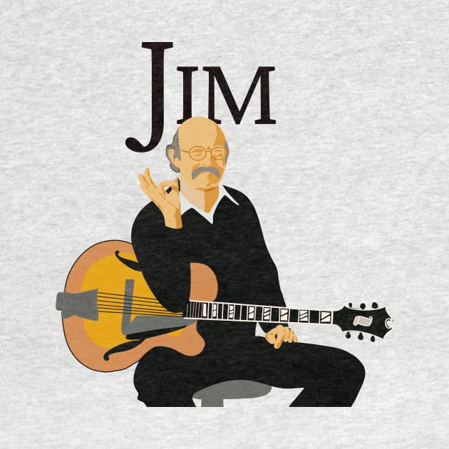 Jim Hall Legendary Jazz Guitar Player Flat Modern Art Original Design T-Shirt - Gift for Vinyl Collector, Jazz Fan, Student or Musician by Jazz Nerd Paradise